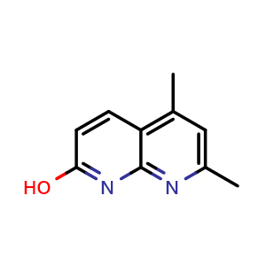 Chemical structure of 5,7-Dimethyl-1,8-naphthyridin-2-ol , CAS 51420-71-4, AChemBlock X200314