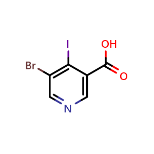 Chemical structure of 5-Bromo-4-iodonicotinic acid , CAS 491588-98-8, AChemBlock X200315