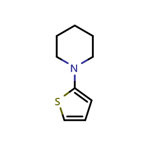 Chemical structure of 1-(Thiophen-2-yl)piperidine , CAS 19983-20-1, AChemBlock X200318