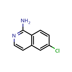 Chemical structure of 6-Chloroisoquinolin-1-amine , CAS 102200-00-0, AChemBlock X200326