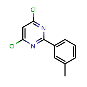 Chemical structure of 4,6-Dichloro-2-(m-tolyl)pyrimidine , CAS 26863-48-9, AChemBlock X200328