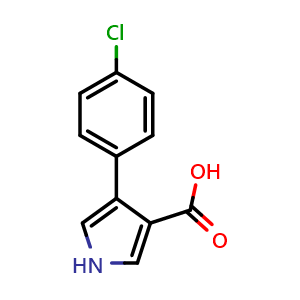 Chemical structure of 4-(4-Chlorophenyl)-1H-pyrrole-3-carboxylic acid , CAS 122453-98-9, AChemBlock X200334