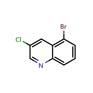 Chemical structure of 5-Bromo-3-chloroquinoline , CAS 1215770-74-3, AChemBlock X200335