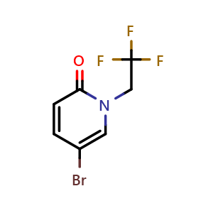 Chemical structure of 5-Bromo-1-(2,2,2-trifluoro-ethyl)-1H-pyridin-2-one , CAS 1114563-10-8, AChemBlock X200356