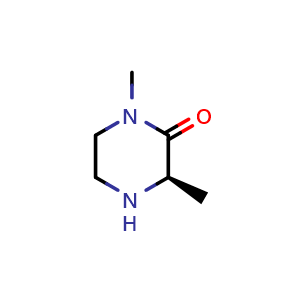 Chemical structure of (R)-1,3-Dimethyl-piperazin-2-one , CAS 1240300-33-7, AChemBlock X200358