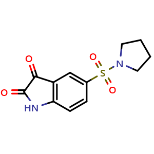 Chemical structure of 5-(Pyrrolidine-1-sulfonyl)-1H-indole-2,3-dione , CAS 220510-17-8, AChemBlock X200365