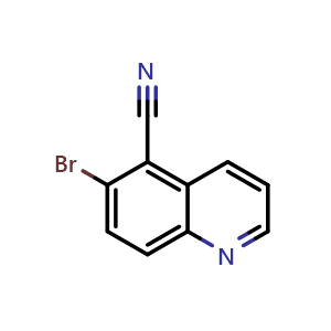 Chemical structure of 6-Bromoquinoline-5-carbonitrile , CAS 1188365-70-9, AChemBlock X200380
