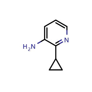Chemical structure of 2-Cyclopropylpyridin-3-amine , CAS 1417519-28-8, AChemBlock X200385