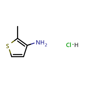 Chemical structure of 2-Methylthiophen-3-amine hydrochloride , CAS 24029-98-9, AChemBlock X200390