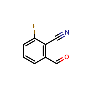 Chemical structure of 2-Fluoro-6-formylbenzonitrile , CAS 1261823-28-2, AChemBlock X200393