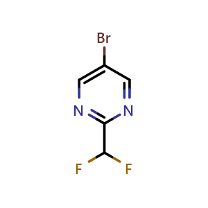 Chemical structure of 5-Bromo-2-(difluoromethyl)pyrimidine , CAS 1780834-92-5, AChemBlock X200396