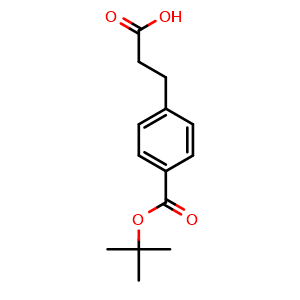 Chemical structure of 3-(4-(tert-Butoxycarbonyl)phenyl)propanoic acid , CAS 86208-18-6, AChemBlock X200399