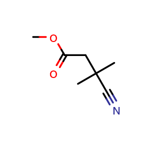 Chemical structure of Methyl 3-cyano-3-methylbutanoate , CAS 132218-55-4, AChemBlock X200405
