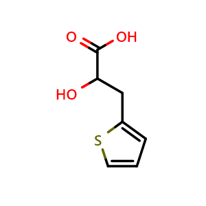 Chemical structure of 2-Hydroxy-3-(thiophen-2-yl)propanoic acid , CAS 917247-87-1, AChemBlock X200411