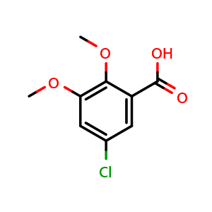 Chemical structure of 5-Chloro-2,3-dimethoxybenzoic acid , CAS 72517-22-7, AChemBlock X200414