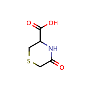 Chemical structure of 5-Oxothiomorpholine-3-carboxylic acid , CAS 14226-97-2, AChemBlock X200419