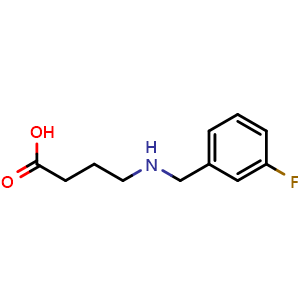 Chemical structure of 4-((3-Fluorobenzyl)amino)butanoic acid , CAS 926261-23-6, AChemBlock X200424