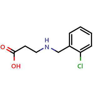 Chemical structure of 3-((2-Chlorobenzyl)amino)propanoic acid , CAS 849616-08-6, AChemBlock X200426