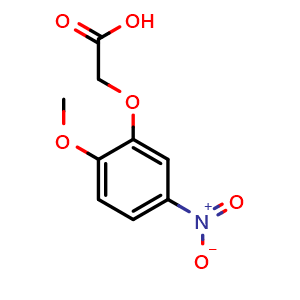 Chemical structure of 2-(2-Methoxy-5-nitrophenoxy)acetic acid , CAS 103440-70-6, AChemBlock X200428