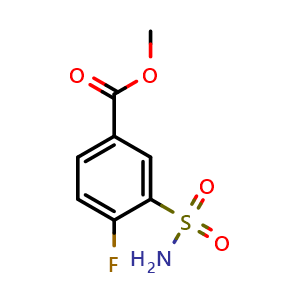 Chemical structure of Methyl 4-fluoro-3-sulfamoylbenzoate , CAS 85338-72-3, AChemBlock X200440