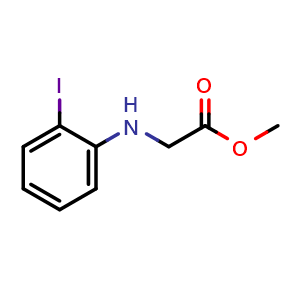 Chemical structure of Methyl (2-iodophenyl)glycinate , CAS 474000-97-0, AChemBlock X200442