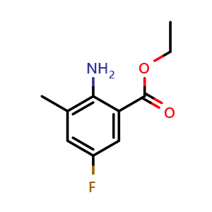 Chemical structure of Ethyl 2-amino-5-fluoro-3-methylbenzoate , CAS 939993-44-9, AChemBlock X200450