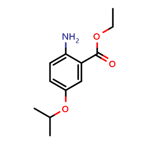Chemical structure of Ethyl 2-amino-5-isopropoxybenzoate , CAS 1251304-75-2, AChemBlock X200452