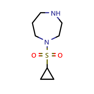 Chemical structure of 1-(Cyclopropylsulfonyl)-1,4-diazepane , CAS 1343056-10-9, AChemBlock X200473