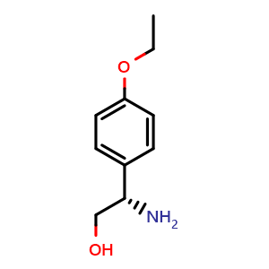 Chemical structure of (S)-2-Amino-2-(4-ethoxyphenyl)ethan-1-ol , CAS 1079657-00-3, AChemBlock X200480