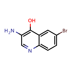 Chemical structure of 3-Amino-6-bromoquinolin-4-ol , CAS 1153094-27-9, AChemBlock X200481
