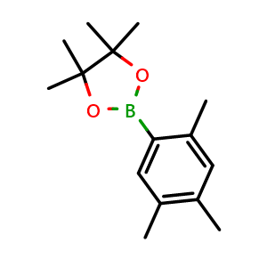 Chemical structure of 4,4,5,5-Tetramethyl-2-(2,4,5-trimethylphenyl)-1,3,2-dioxaborolane , CAS 1337505-78-8, AChemBlock X200505