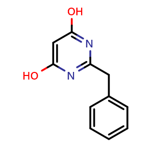Chemical structure of 2-Benzylpyrimidine-4,6-diol , CAS 3740-83-8, AChemBlock X200525