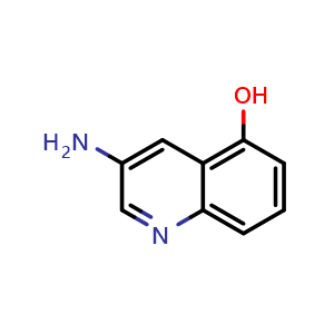 Chemical structure of 3-Aminoquinolin-5-ol , CAS 1261625-77-7, AChemBlock X200529