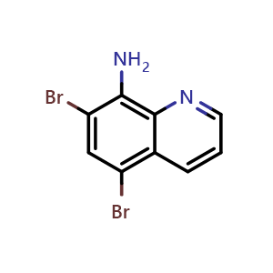 Chemical structure of 5,7-Dibromoquinolin-8-amine , CAS 36107-02-5, AChemBlock X200558