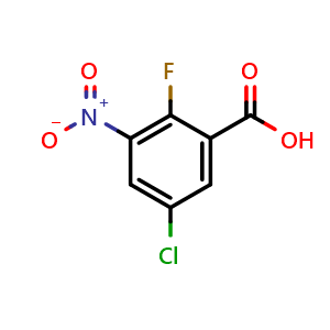 Chemical structure of 5-Chloro-2-fluoro-3-nitrobenzoic acid , CAS 1153279-85-6, AChemBlock X200559