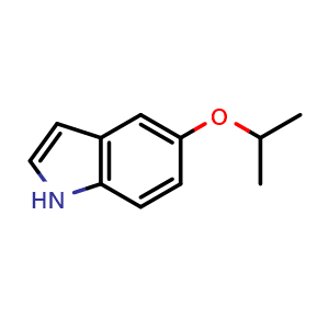Chemical structure of 5-Isopropoxy-1H-indole , CAS 396091-50-2, AChemBlock X200562