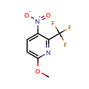 Chemical structure of 6-Methoxy-3-nitro-2-(trifluoromethyl)pyridine , CAS 727993-33-1, AChemBlock X200564