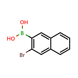 Chemical structure of (3-Bromonaphthalen-2-yl)boronic acid , CAS 1301205-62-8, AChemBlock X200576