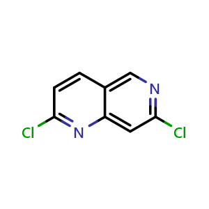 Chemical structure of 2,7-Dichloro-1,6-naphthyridine , CAS 1393583-67-9, AChemBlock X200577