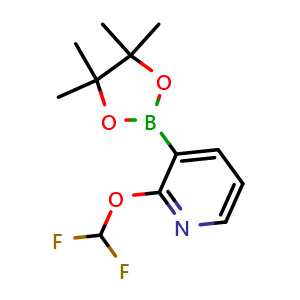 Chemical structure of 2-(Difluoromethoxy)-3-(4,4,5,5-tetramethyl-1,3,2-dioxaborolan-2-yl)pyridine , CAS 1425334-94-6, AChemBlock X200583