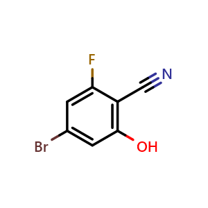 Chemical structure of 4-Bromo-2-fluoro-6-hydroxybenzonitrile , CAS 1227918-06-0, AChemBlock X200597