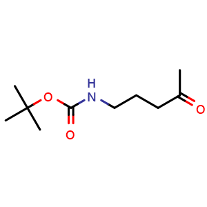 Chemical structure of tert-Butyl (4-oxopentyl)carbamate , CAS 197358-56-8, AChemBlock X200598