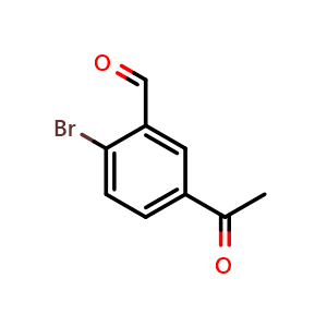 Chemical structure of 5-Acetyl-2-bromobenzaldehyde , CAS 2383820-38-8, AChemBlock X200620