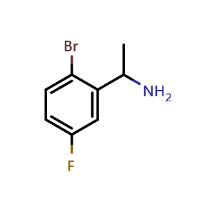 Chemical structure of 1-(2-Bromo-5-fluorophenyl)ethanamine , CAS 1270416-49-3, AChemBlock X200623