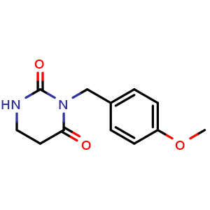 Chemical structure of 3-(4-Methoxybenzyl)dihydropyrimidine-2,4(1H,3H)-dione , CAS 2631060-00-7, AChemBlock X200630