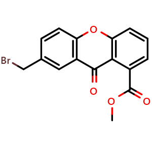 Chemical structure of Methyl 7-(bromomethyl)-9-oxo-9H-xanthene-1-carboxylate , CAS 328526-38-1, AChemBlock X200631