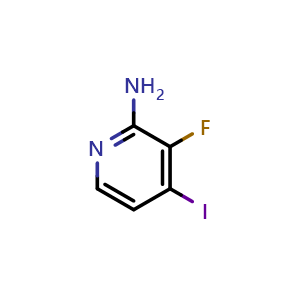 Chemical structure of 3-Fluoro-4-iodopyridin-2-amine , CAS 1269440-67-6, AChemBlock X200654