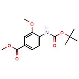 Chemical structure of Methyl 4-((tert-butoxycarbonyl)amino)-3-methoxybenzoate , CAS 941715-64-6, AChemBlock X200663