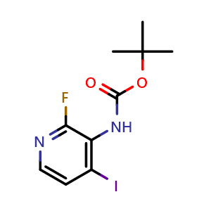 Chemical structure of tert-Butyl (2-fluoro-4-iodopyridin-3-yl)carbamate , CAS 1034658-69-9, AChemBlock X200665