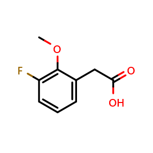 Chemical structure of 2-(3-Fluoro-2-methoxyphenyl)acetic acid , CAS 1017778-30-1, AChemBlock X200682